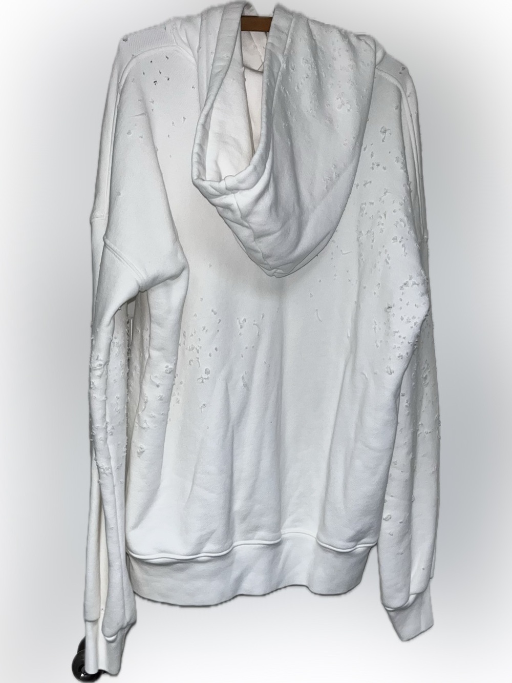 AMIRI White Cotton Pullover Hoodie with Black silver back label MINT FLAWLESS XL
